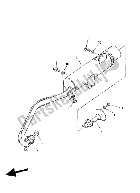 All parts for the Exhaust of the Yamaha YFM 80 Badger 2001