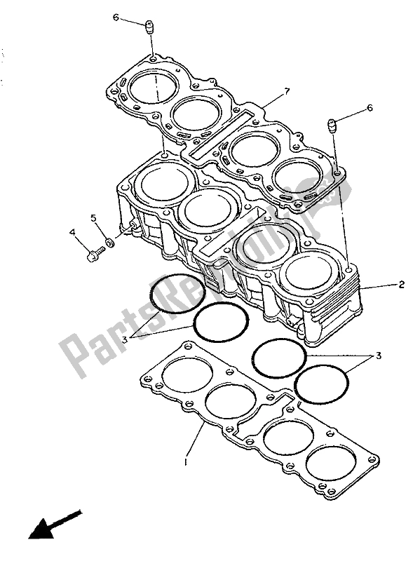 Toutes les pièces pour le Cylindre du Yamaha FZ 750 Genesis 1991