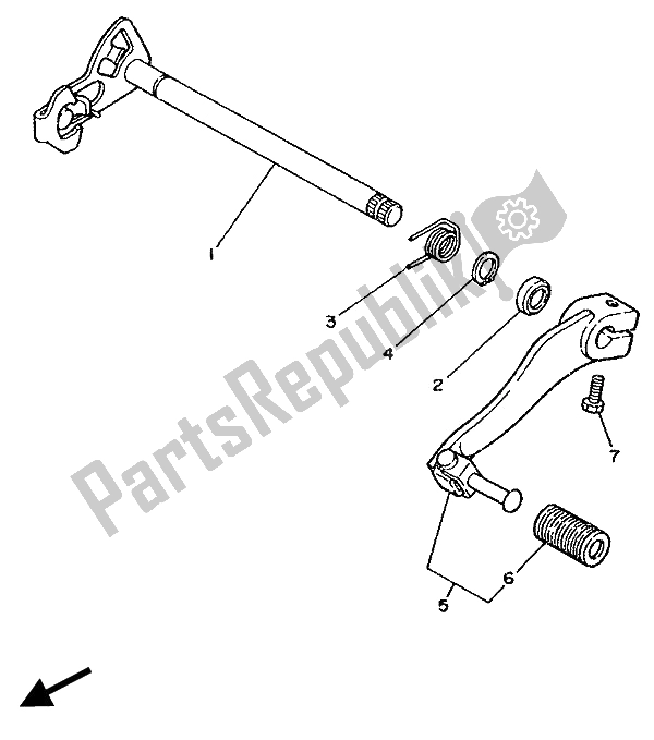 Todas as partes de Eixo De Mudança do Yamaha DT 125R 1989