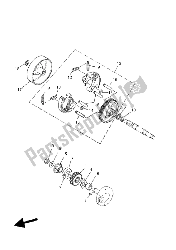 All parts for the Clutch of the Yamaha PW 50 2011