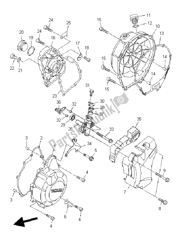 Tutte le parti per il Coperchio Del Carter 1 del Yamaha XJ6F 600 2011