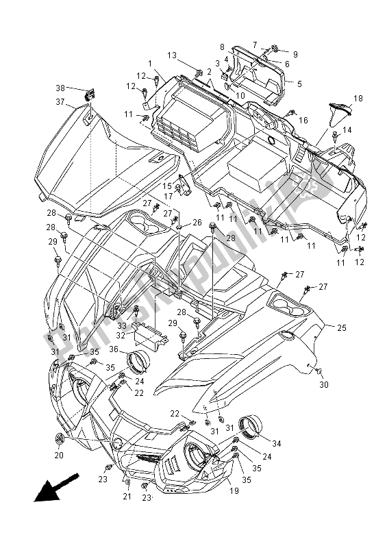 Wszystkie części do Przedni B? Otnik Yamaha YXM 700E 2014