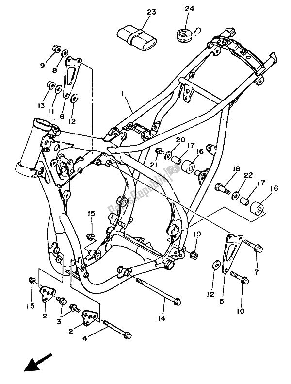 Toutes les pièces pour le Cadre du Yamaha YZ 250 1986