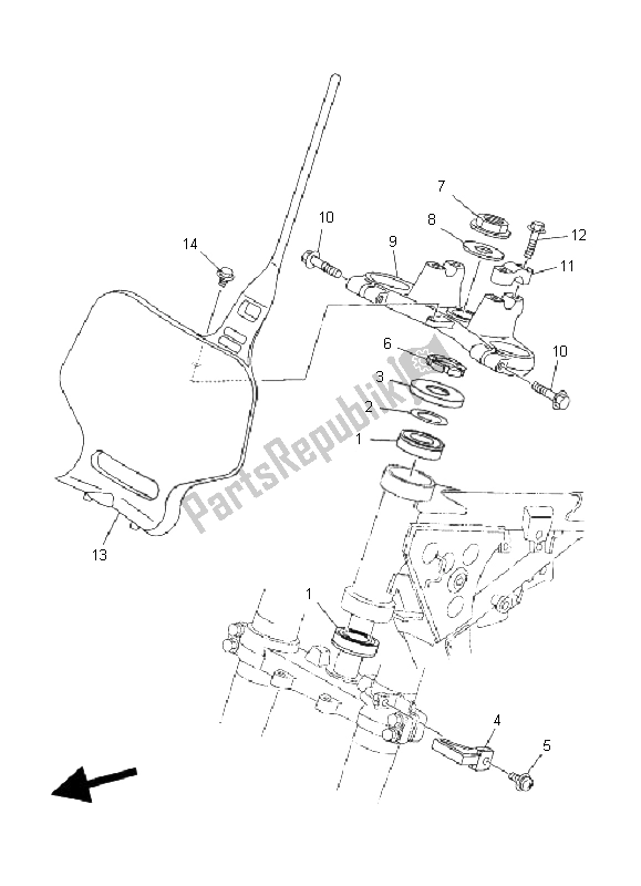 All parts for the Steering of the Yamaha YZ 85 SW LW 2008