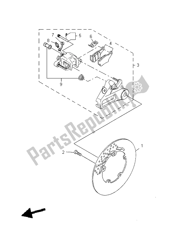 Todas las partes para Pinza De Freno Trasero de Yamaha MT 03 660 2009