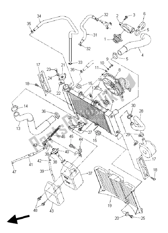 Tutte le parti per il Tubo Del Radiatore del Yamaha FZ6 SA Fazer 600 2006