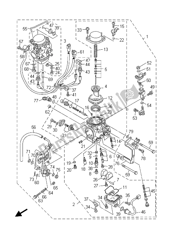 All parts for the Carburetor of the Yamaha XVS 1100A Dragstar Classic 2003