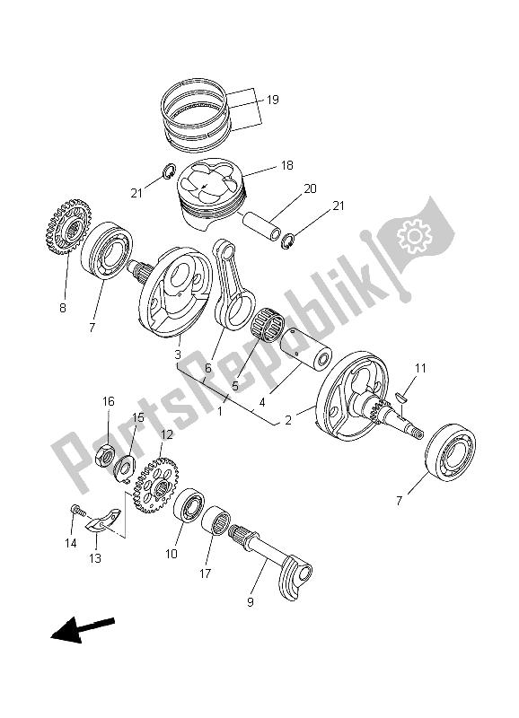 All parts for the Crankshaft & Piston of the Yamaha YZ 250F 2006