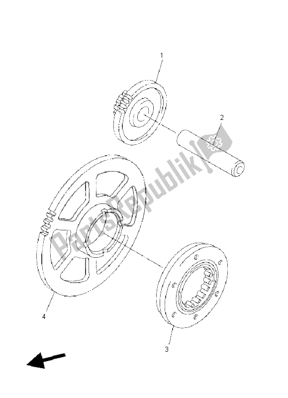 All parts for the Starter of the Yamaha FZ6 NHG 600 2009