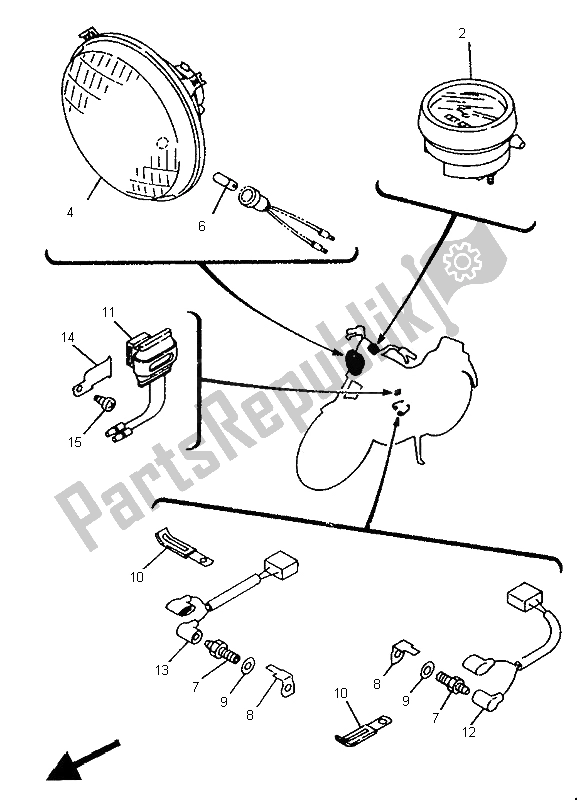 Tutte le parti per il Alternate Elettriche (uk) del Yamaha XV 750 Virago 1995