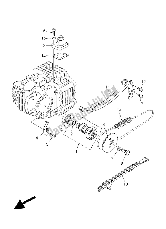 All parts for the Camshaft & Chain of the Yamaha TT R 110E 2013