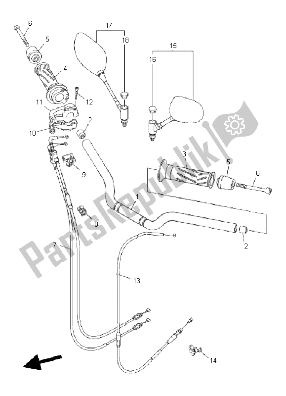 Tutte le parti per il Maniglia E Cavo Dello Sterzo del Yamaha FZ8 NA 800 2011