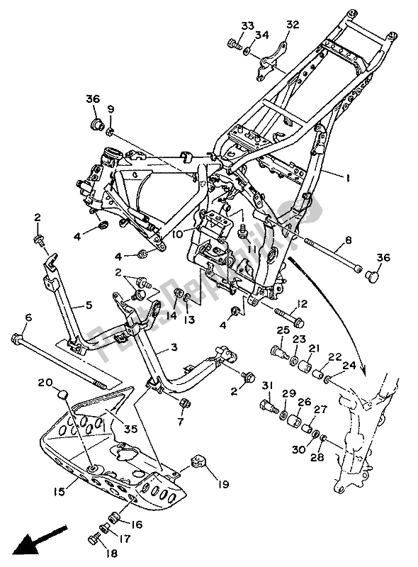 Tutte le parti per il Telaio del Yamaha XTZ 750 Supertenere 1991