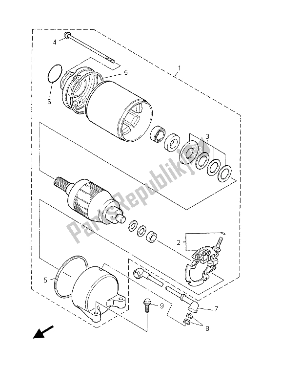 Todas las partes para Motor De Arranque de Yamaha FZS 600 Fazer 2003