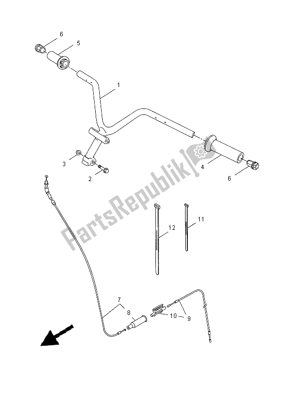 Alle onderdelen voor de Stuurhendel En Kabel van de Yamaha NS 50 2013