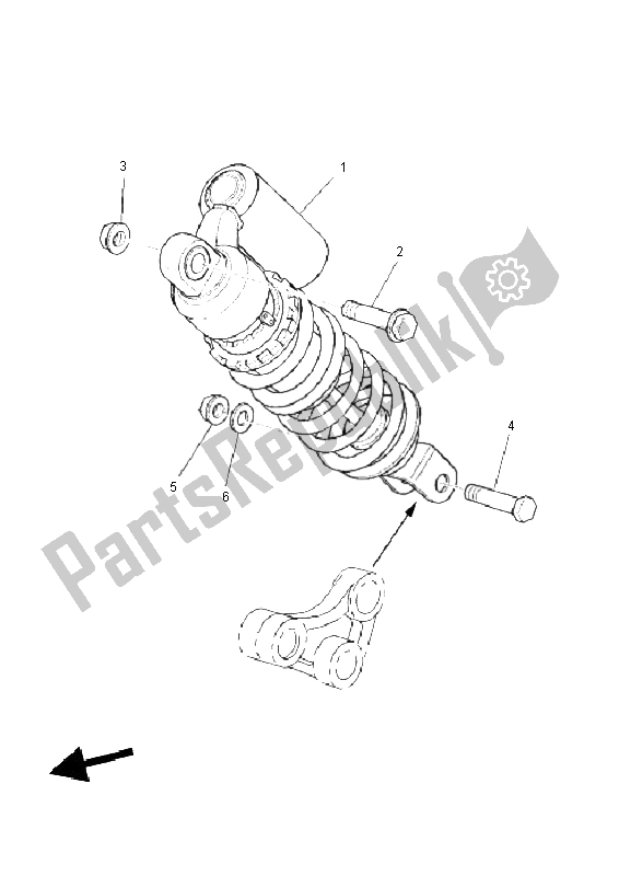 All parts for the Rear Suspension of the Yamaha XT 660Z Tenere 2011