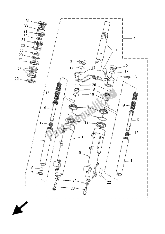 Tutte le parti per il Forcella Anteriore del Yamaha EW 50 Slider 2006