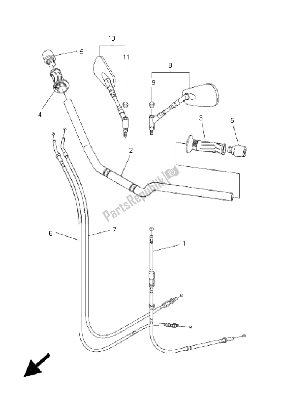 Alle onderdelen voor de Stuurhendel En Kabel van de Yamaha FZ6 N 600 2005