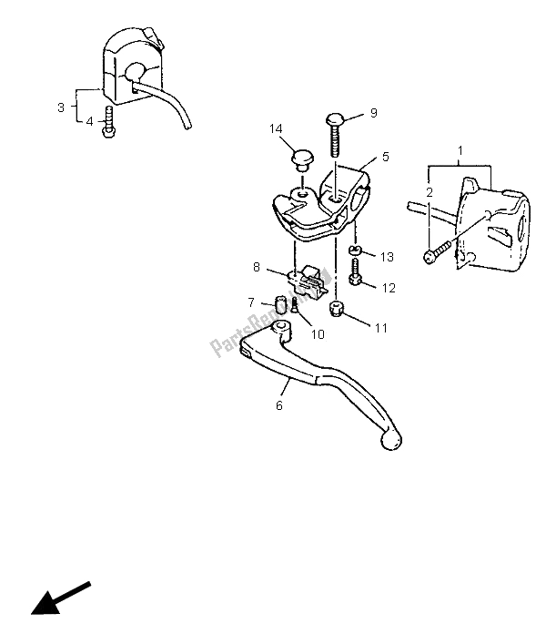 Toutes les pièces pour le Interrupteur Et Levier De Poignée du Yamaha YZF 600R Thundercat 1996