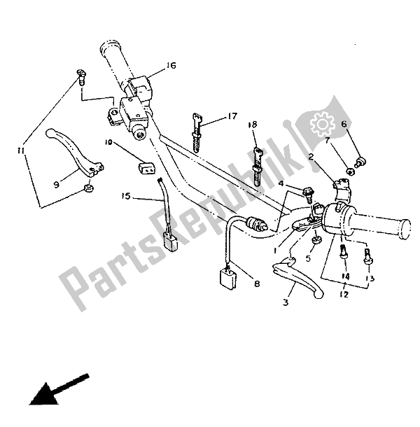 Todas las partes para Interruptor De Palanca Y Palanca de Yamaha TDR 125 1991