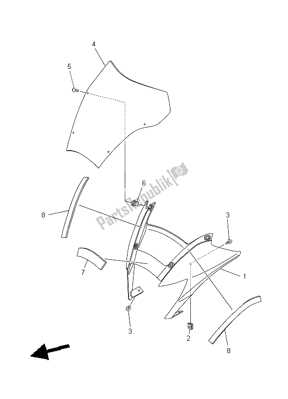 Tutte le parti per il Cowling 1 del Yamaha XT 660X 2004