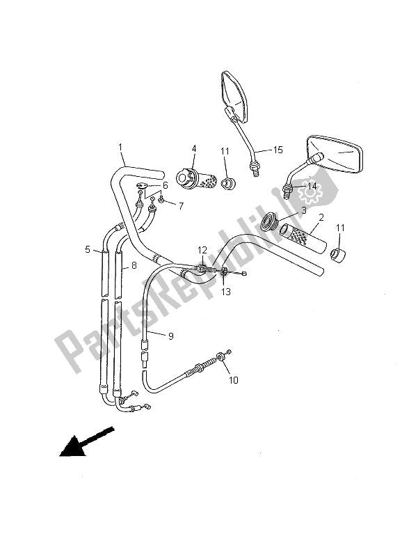 Wszystkie części do Uchwyt Kierownicy I Kabel Yamaha XV 535 Virago 2000