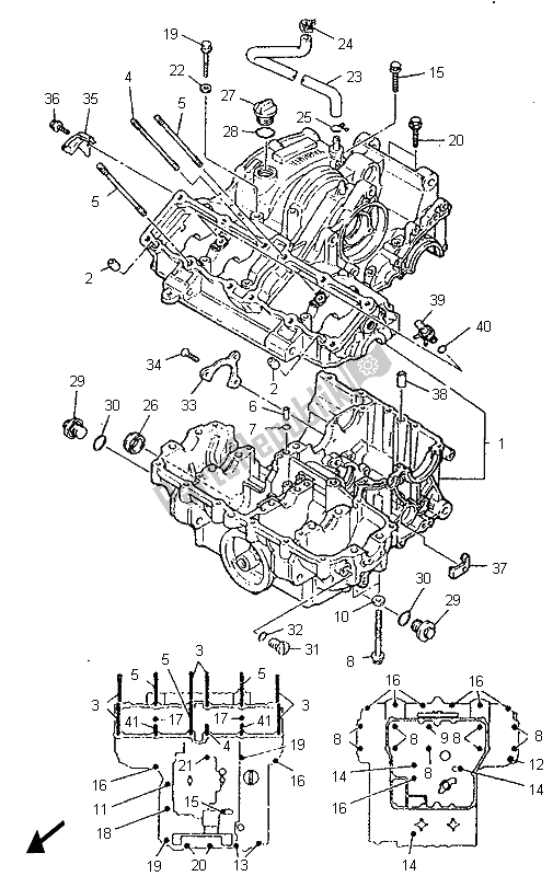 Toutes les pièces pour le Carter du Yamaha YZF 750R 1996