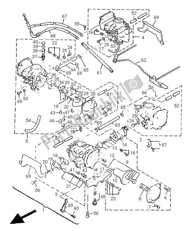 Todas las partes para Carburador de Yamaha V MAX 12 1200 1996