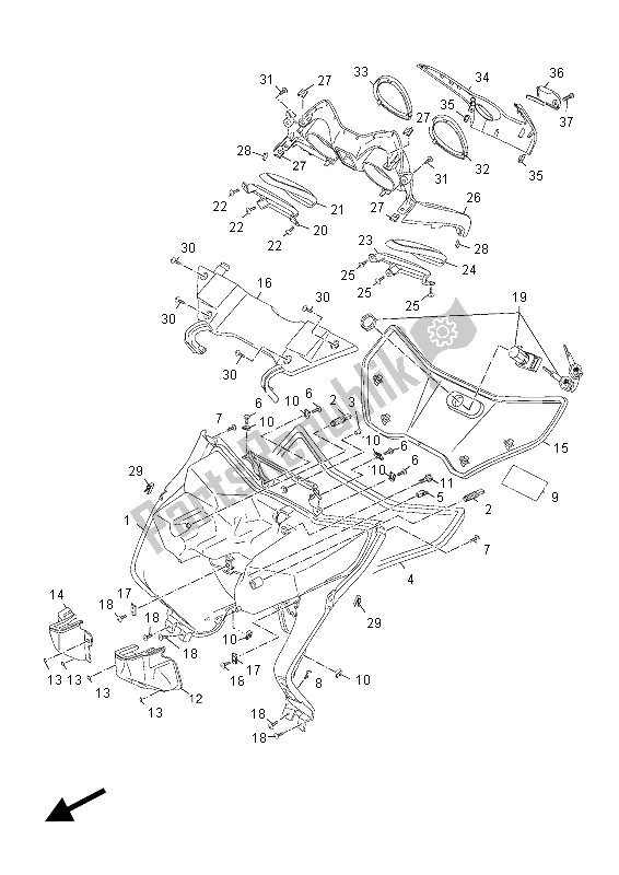 Tutte le parti per il Scudo Per Le Gambe del Yamaha YP 125R X MAX 2012