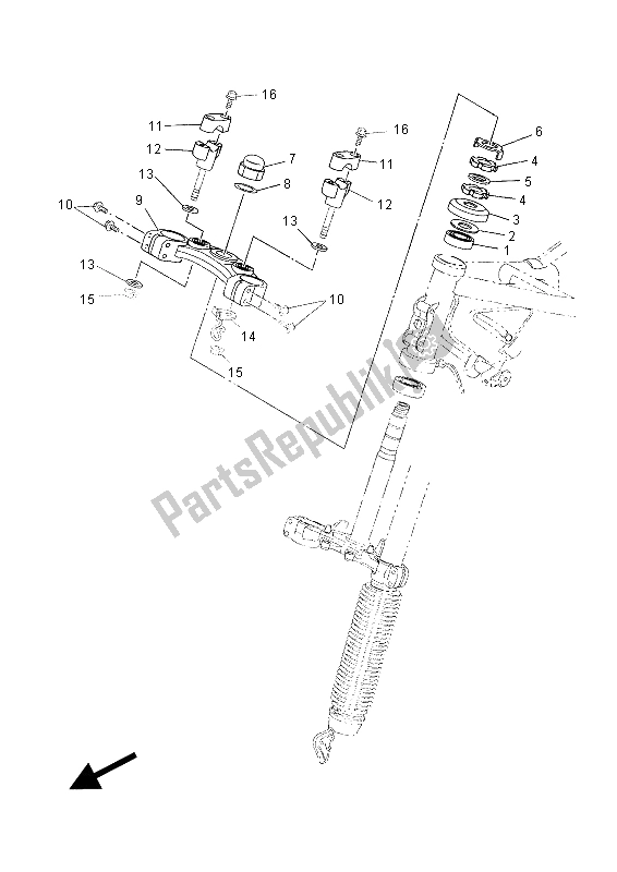 Todas las partes para Direccion de Yamaha XT 660 ZA Tenere 2015