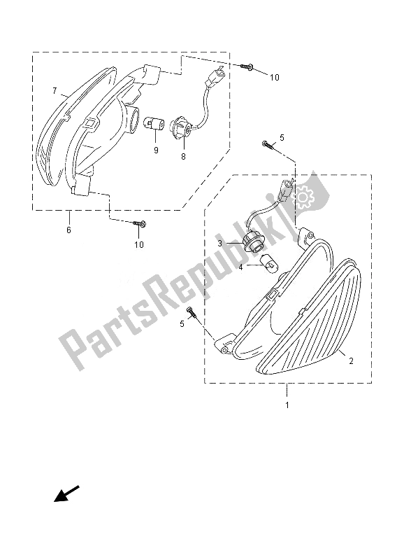 All parts for the Flasher Light of the Yamaha YN 50E 2013