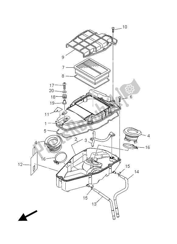 Tutte le parti per il Immissione 2 del Yamaha XV 1900A 2012