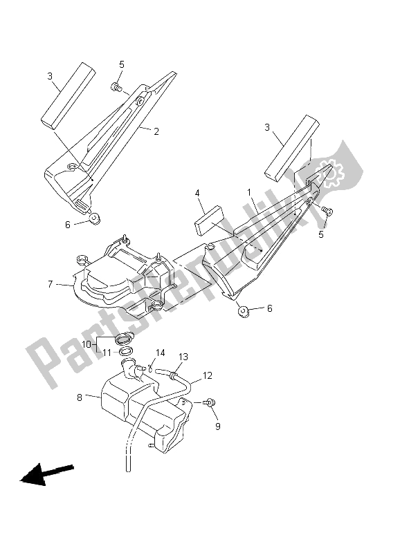 All parts for the Side Cover of the Yamaha FZS 1000 Fazer 2002