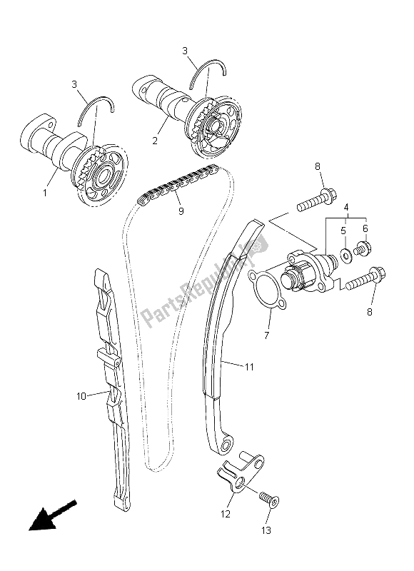 All parts for the Camshaft & Chain of the Yamaha YZ 250F 2014