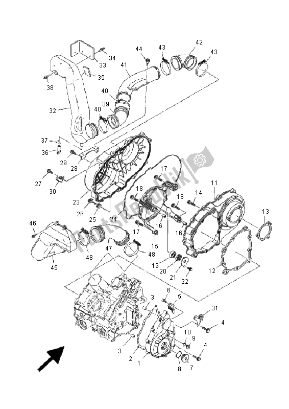 Tutte le parti per il Coperchio Del Carter 1 del Yamaha YXR 700F Rhino 2009