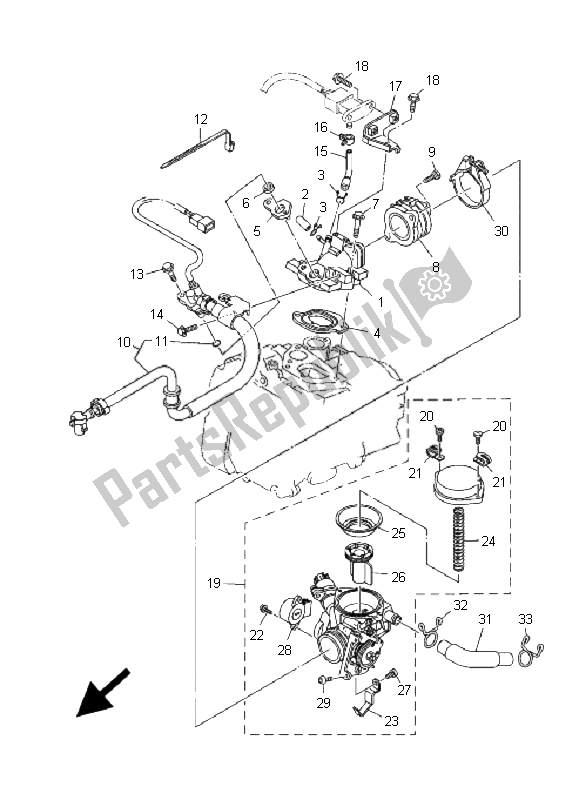 Wszystkie części do Wlot Yamaha YP 400A Majesty 2007