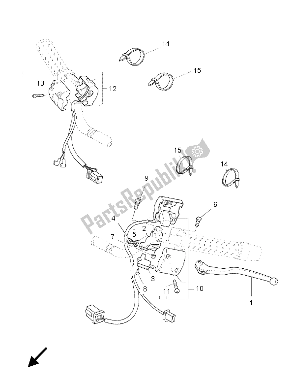 Todas las partes para Interruptor De Palanca Y Palanca de Yamaha BT 1100 Bulldog 2005