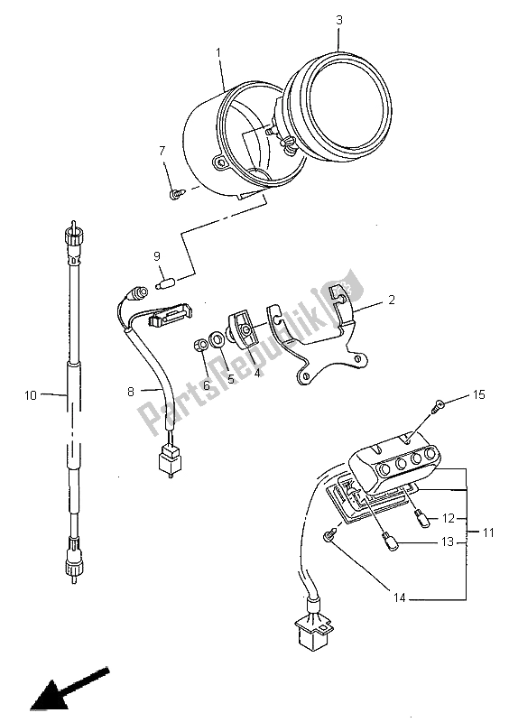 All parts for the Meter of the Yamaha XV 535 Virago 1998