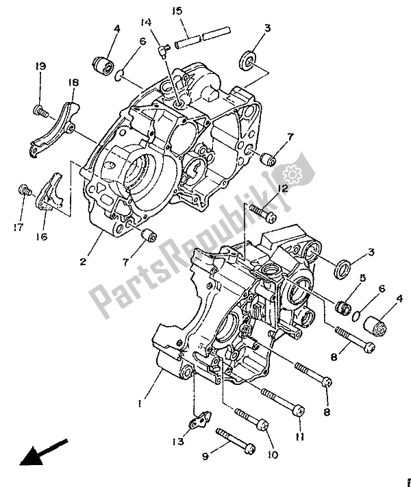 All parts for the Crankcase of the Yamaha DT 125R 1994