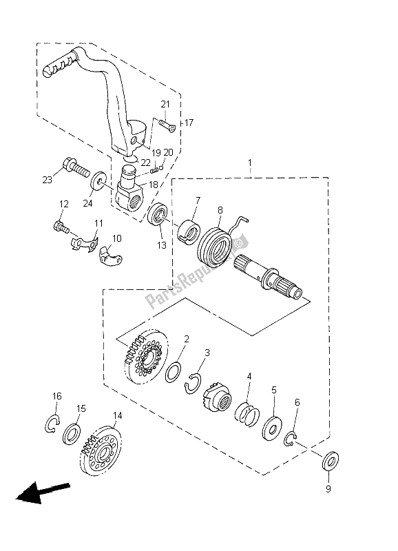 Tutte le parti per il Antipasto del Yamaha YZ 426F 2002