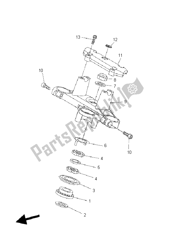 All parts for the Steering of the Yamaha FZ6 NHG 600 2009