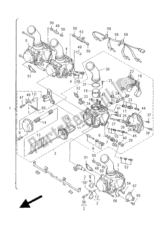 Toutes les pièces pour le Carburateur du Yamaha XJ 900S Diversion 2000