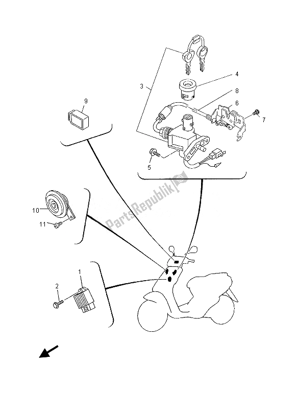 Todas las partes para Eléctrico 1 de Yamaha YN 50 2013