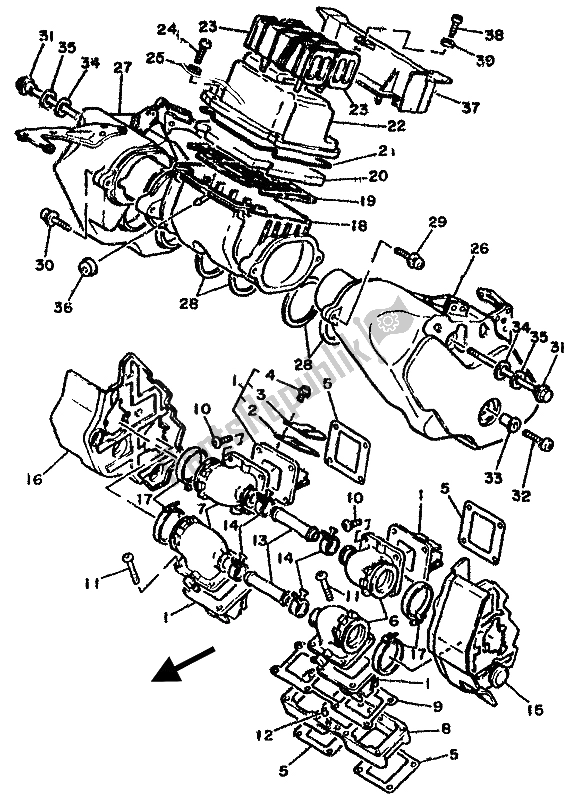 Toutes les pièces pour le Admission du Yamaha RD 500 LC 1985