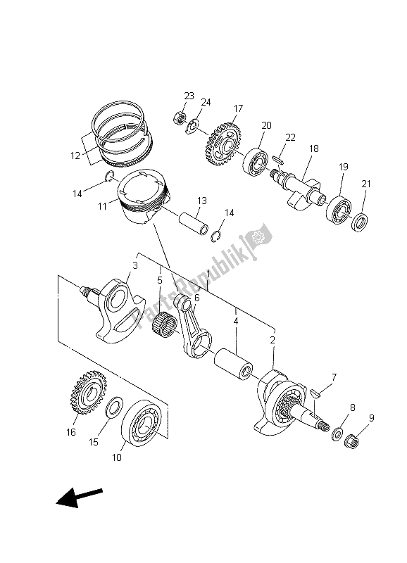 Toutes les pièces pour le Vilebrequin Et Piston du Yamaha XT 660X 2006