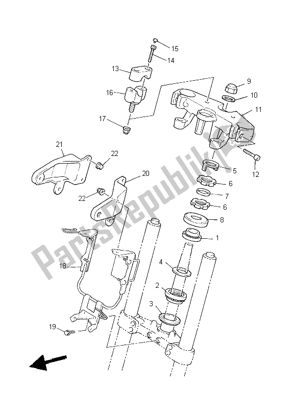 All parts for the Steering of the Yamaha XJR 1300 2006