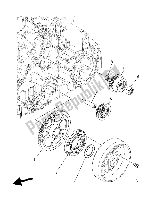 Todas as partes de Embreagem De Partida do Yamaha XT 1200Z 2010