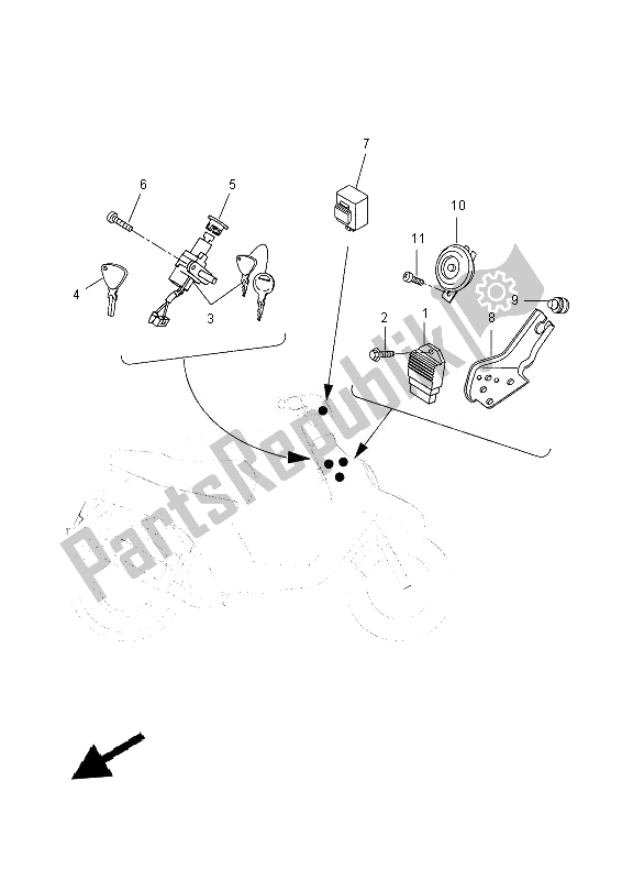 All parts for the Electrical 1 of the Yamaha CW 50E 2013