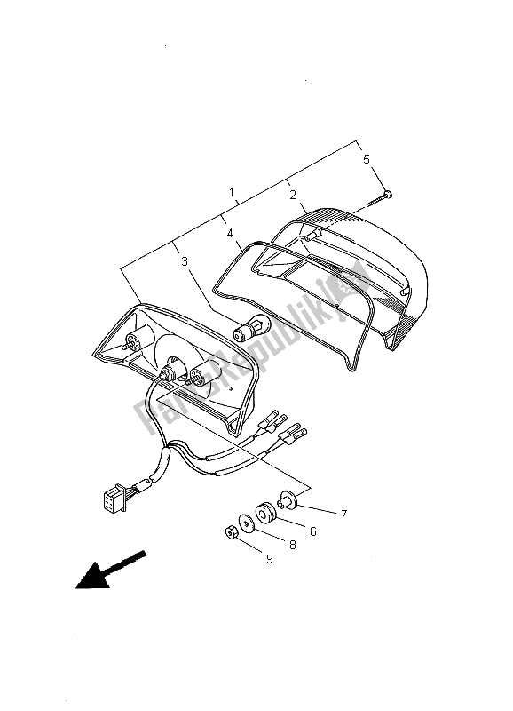 Toutes les pièces pour le Feu Arrière du Yamaha XJ 600N 2000