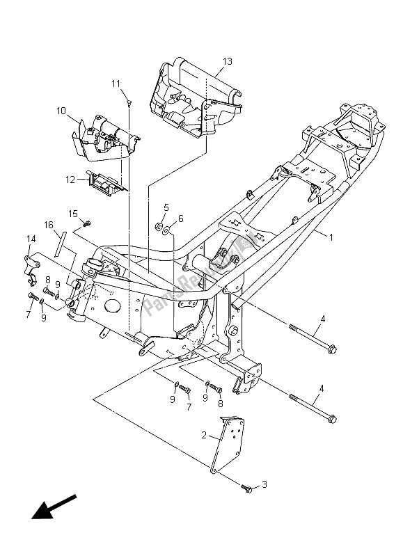 All parts for the Frame of the Yamaha XJ6F 600 2015